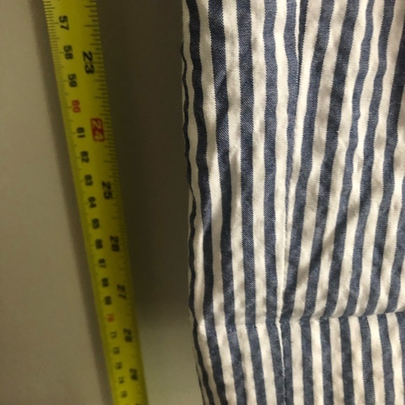 Brooks Brothers 100% Cotton Pin Striped High Rise Barrel Trousers Size 8 - Picture 10 of 13